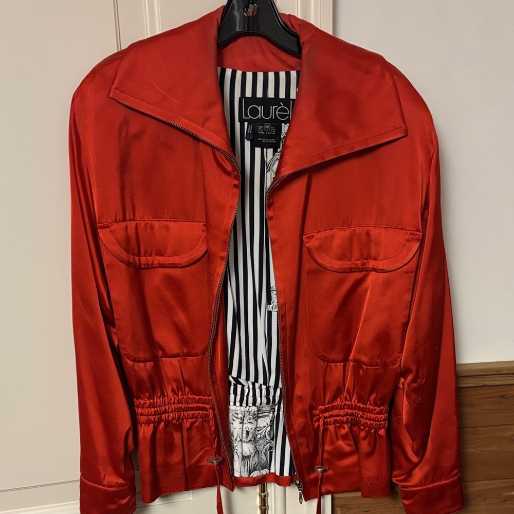 Escada Vibrant Red Bomber Jacket